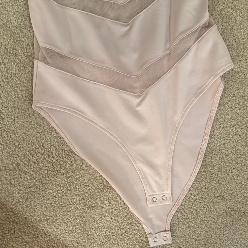 Forever 21 Pink Mesh Panel Bodysuit - Picture 2 of 3